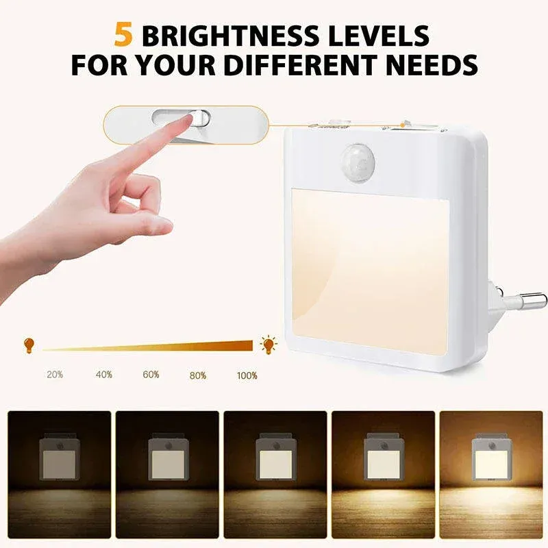 eu plug smart motion sensor led night light home wall lamp suitable for hallway-40