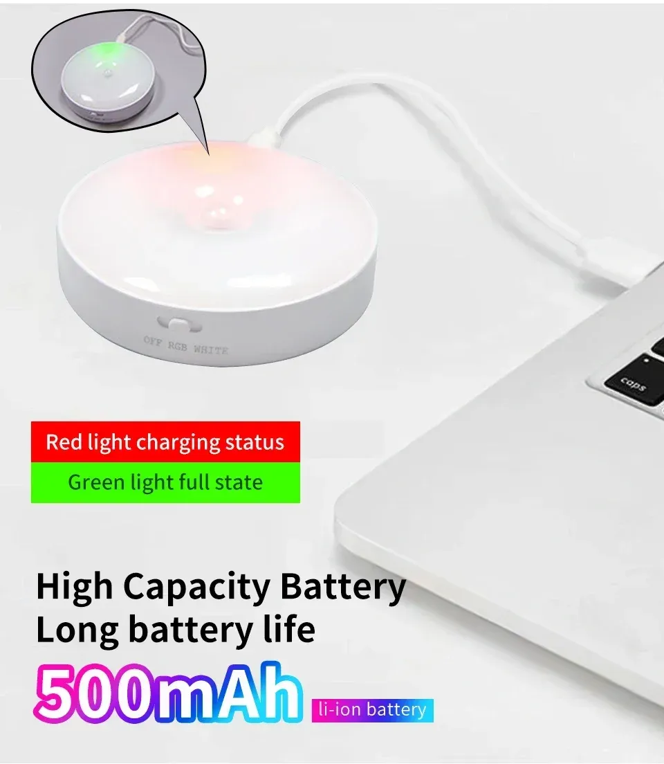 rechargeable wireless rgb under cabinet lights motion sensor night -10