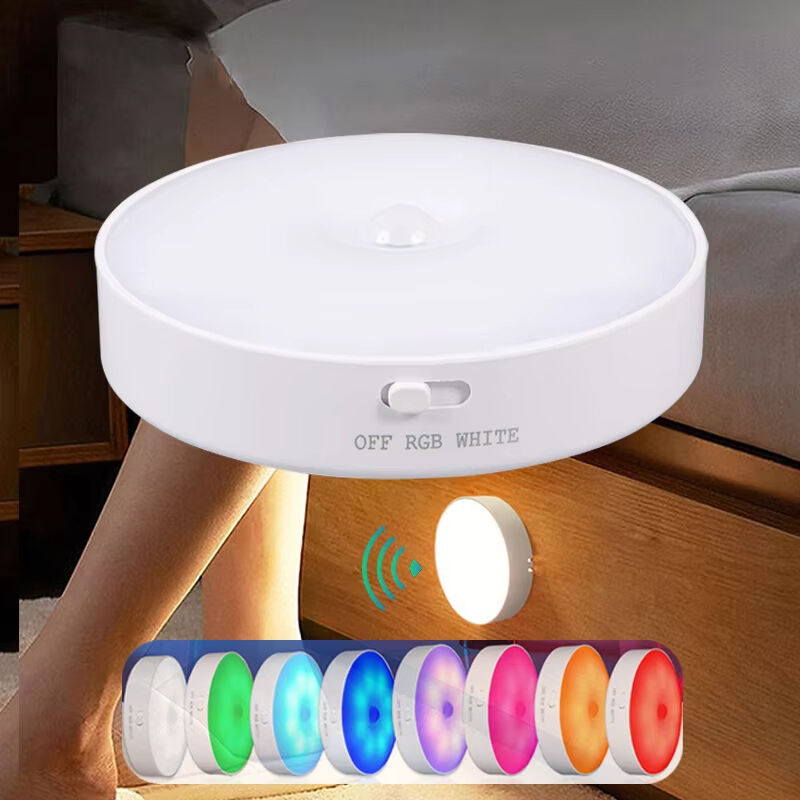 Motion Sensor Light RGB Night Light USB Rechargeable LED Lamp Home Room Decoration Ambient Lights 