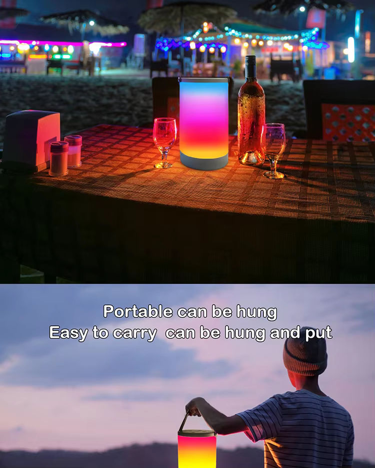 New Desktop Night Light RGB Touch Dimming Lamp Controls Portable Pat Lamp USB Charging Atmosphere Lamp