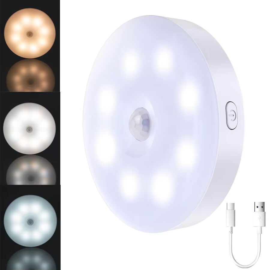 Upgraded Frosted,Human Body Sensor Magnet Light,Three-Colour Infinitely Dimmable for Bedroom, Bathroom,Corridor,Kitchen