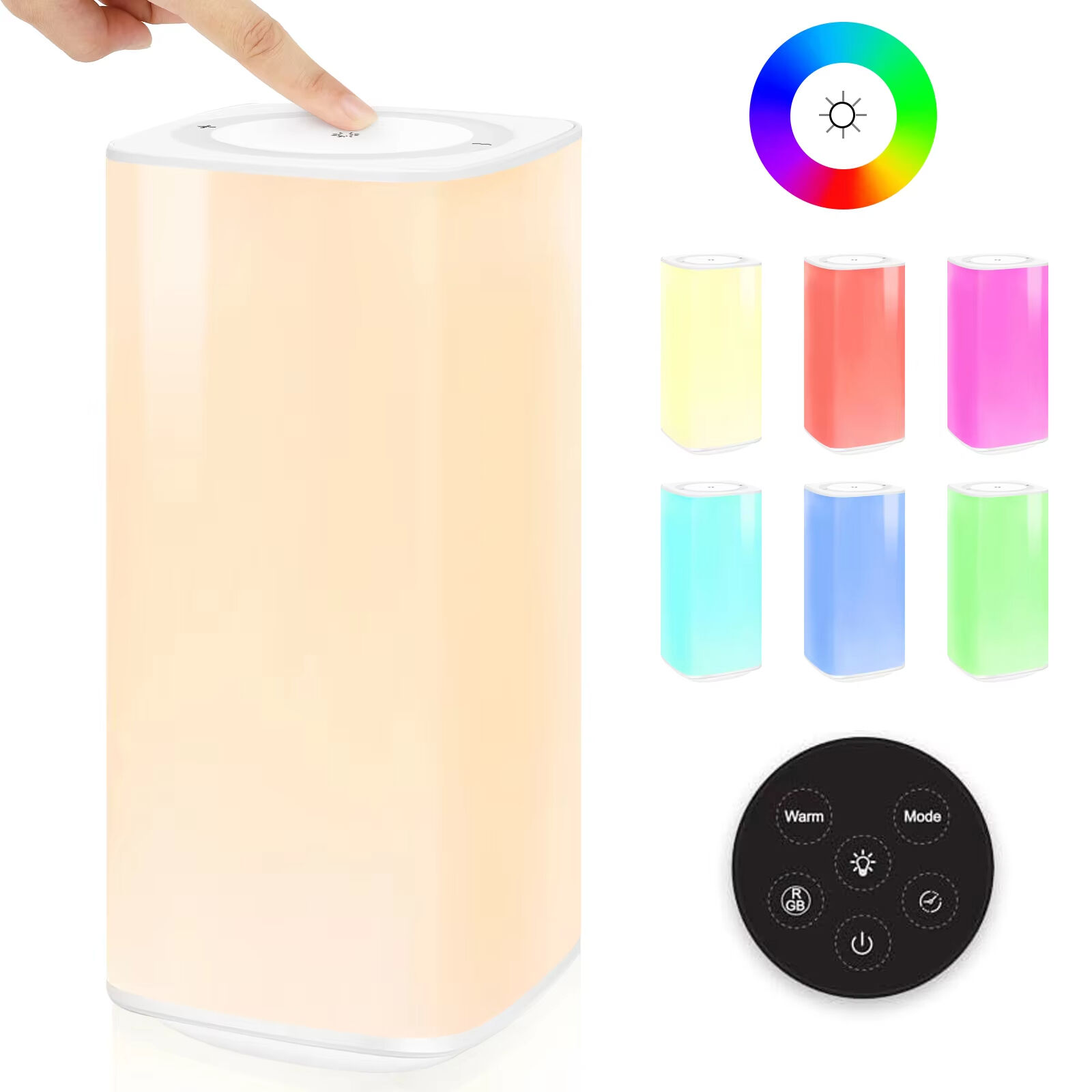 Touch Color Changing Night Light, Bedroom Bedside Light, Remote Control Desk Light, Dimmable, Timed Shutdown, USB Charging