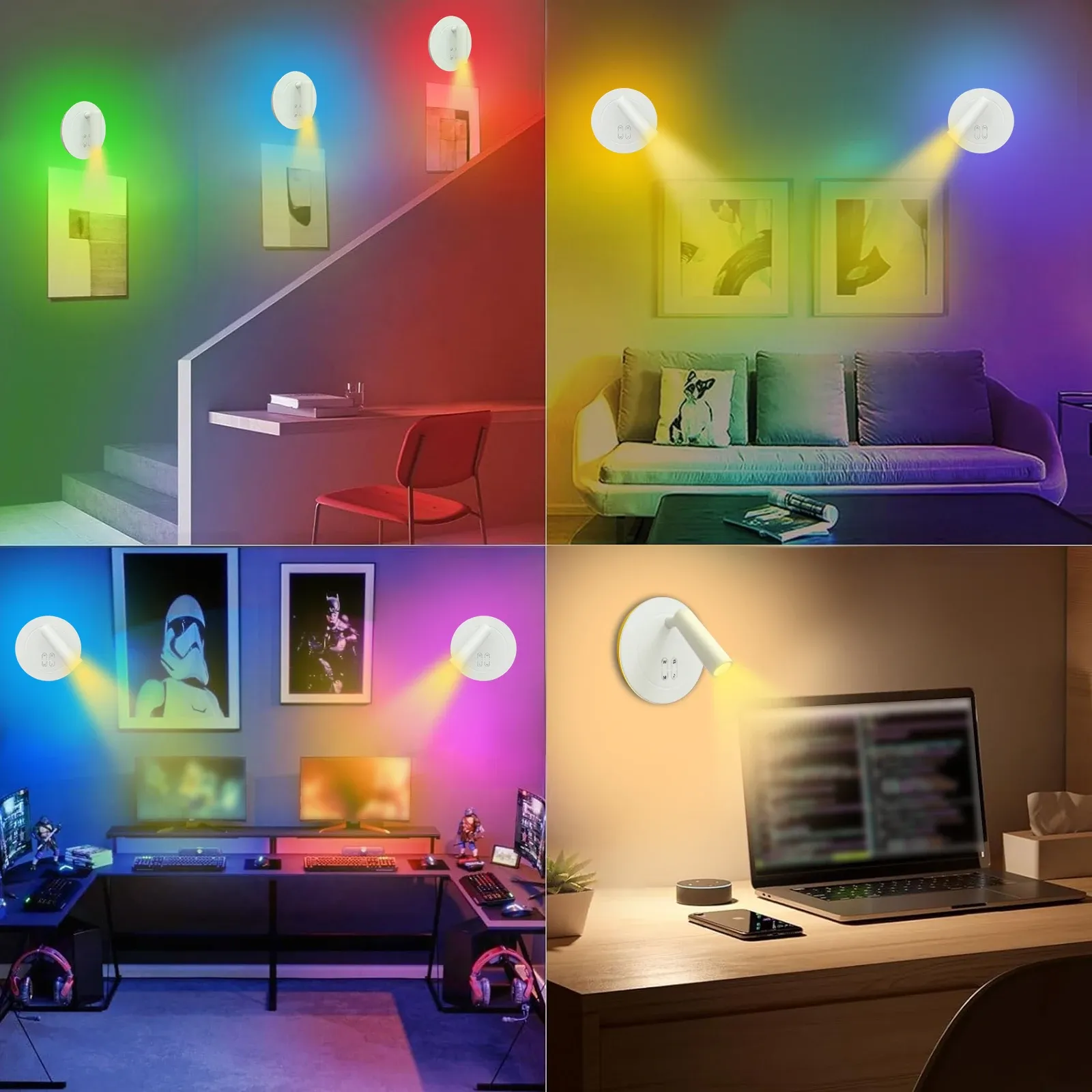 360 rotating versatile rgb wall lamp with remote control-6