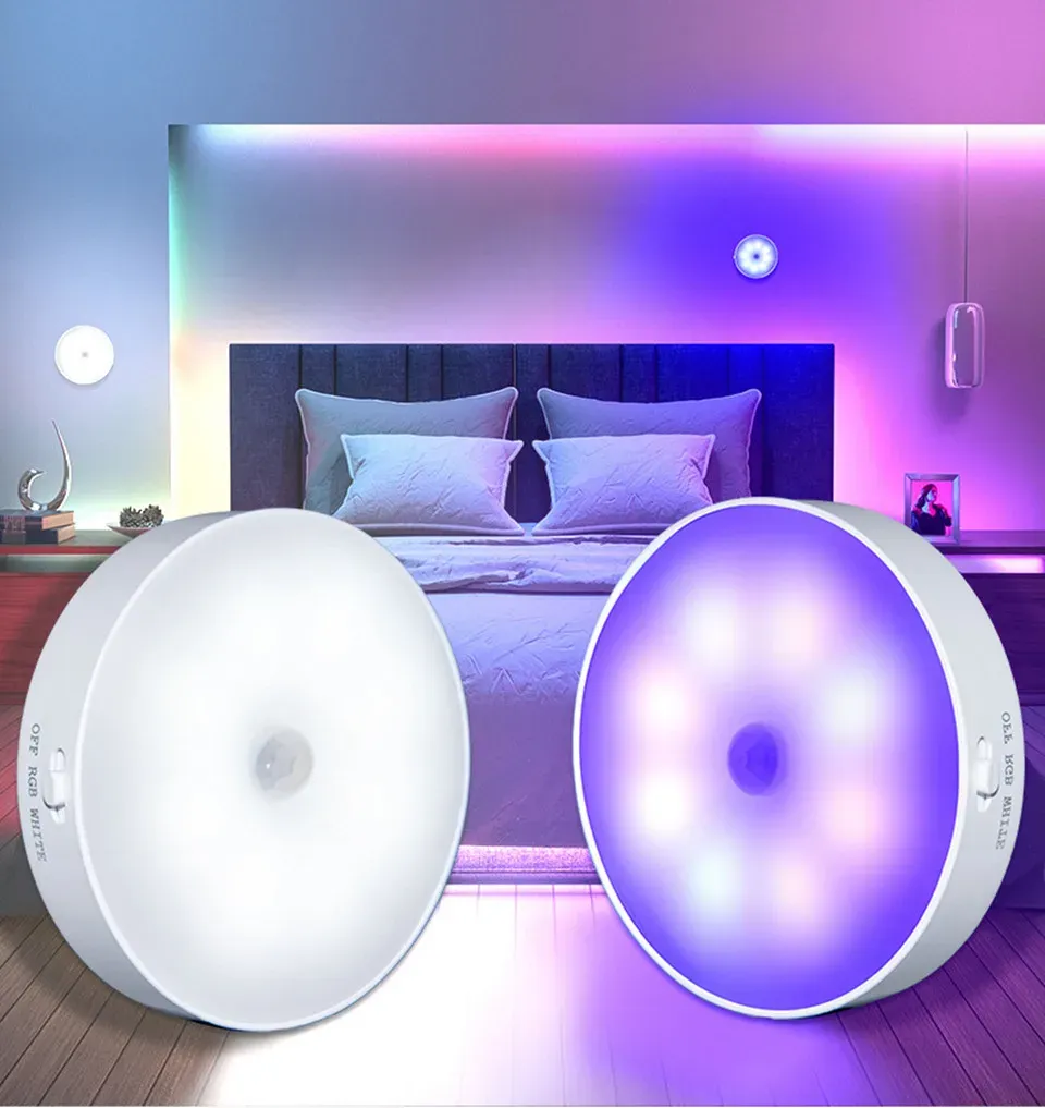 motion sensor light rgb night light usb rechargeable led lamp home room decoration ambient lights -44