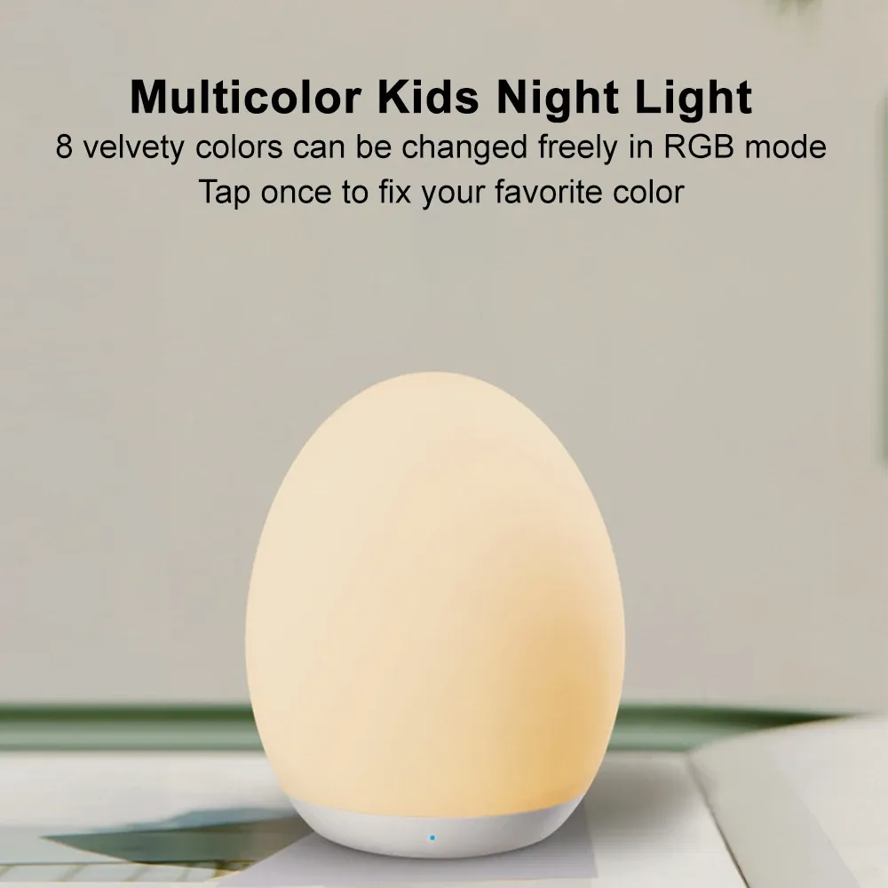 led egg shape night light rgb pat light usb rechargeable baby feeding sleeping eye protection lamp baby care lights for kid gift-47