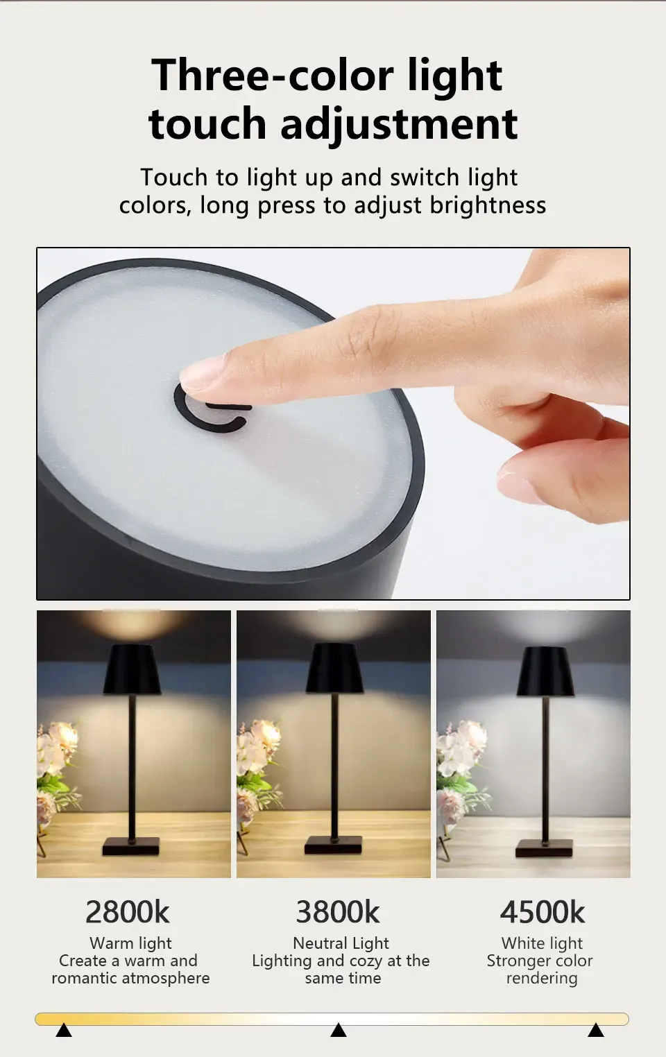 led touch sensor table lamp 3 color desktop night light bedside creative ambient light bar outdoor decoration room outdoor decor  47  27 reviews   -39