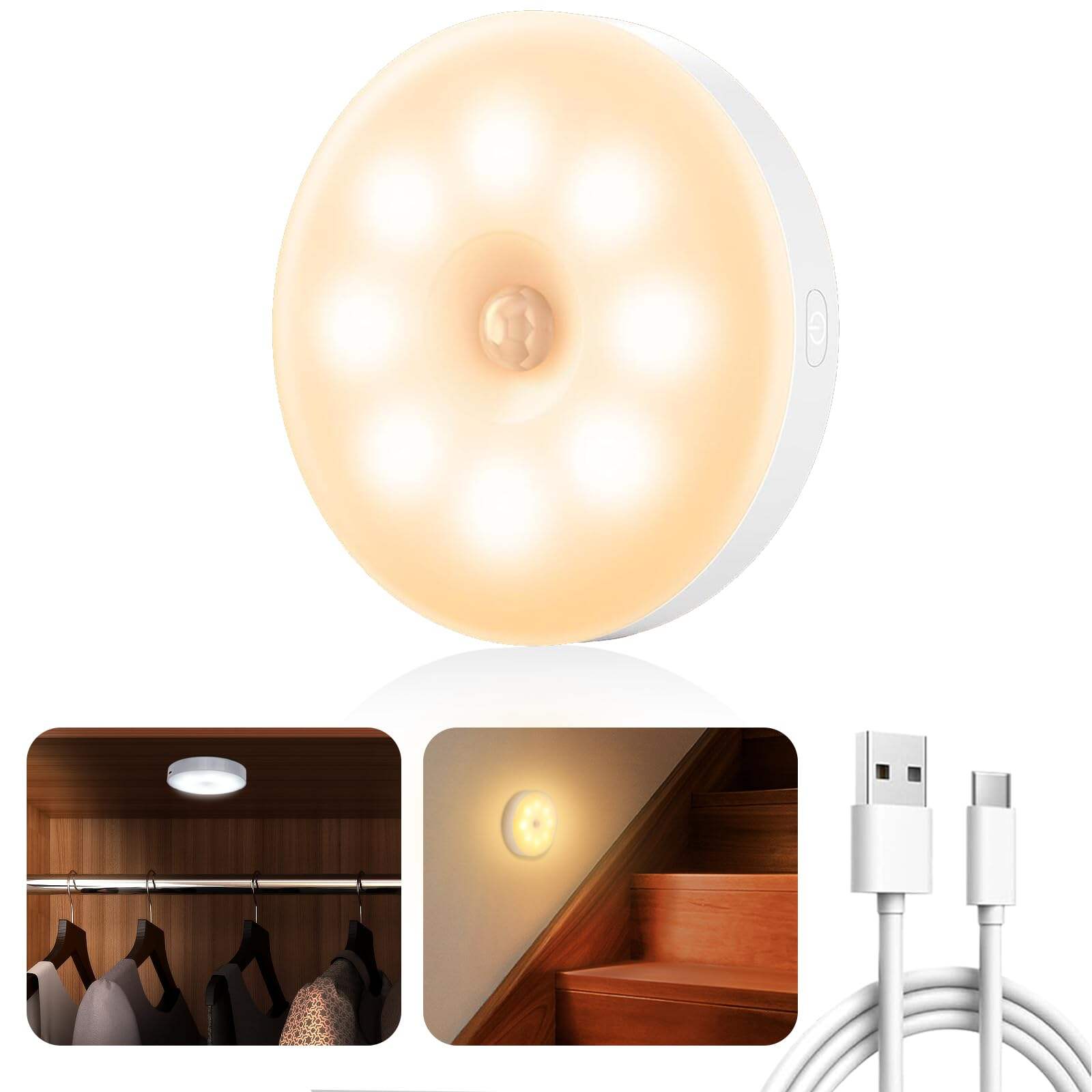 3000K/4000K/6000K rechargeable Motion Sensor Night Light