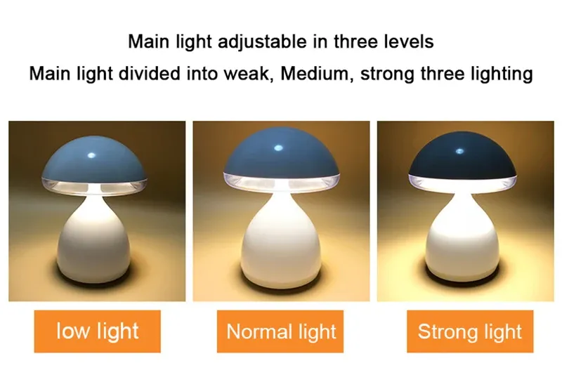 led mushroom small table lamp portable usb charging dimmable flower bud lamp bedroom bedside lamp-47