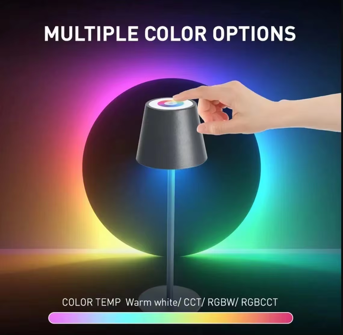 Hotel Cordless Usb Rechargeable Table Lamp Poldina Waterproof Touch Switch Table Lamp for Bedroom Hotel Living Room Restaurant