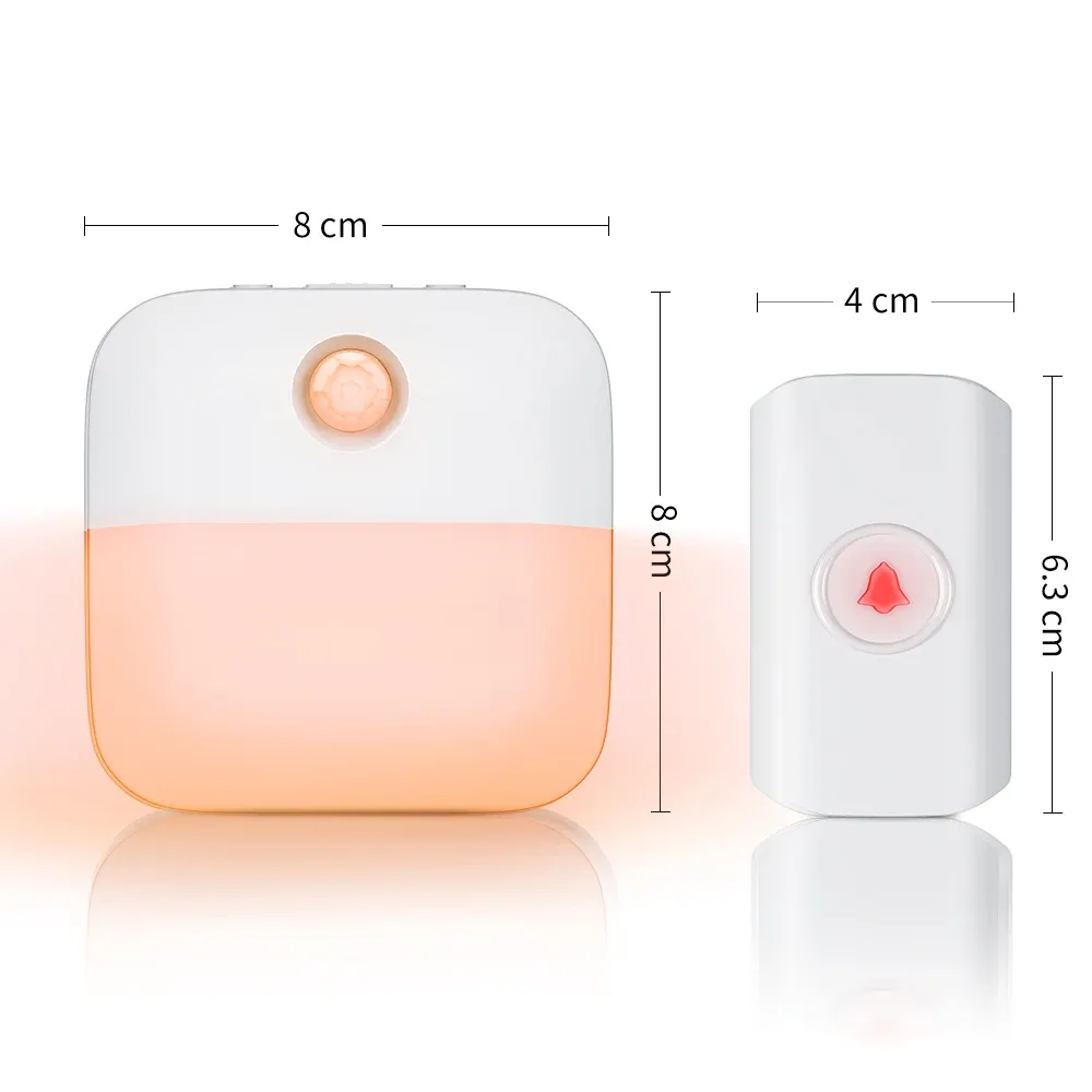 wireless doorbell 38 songs luminous sensor led night light waterproof home door ring bell 250m remote battery not include-42