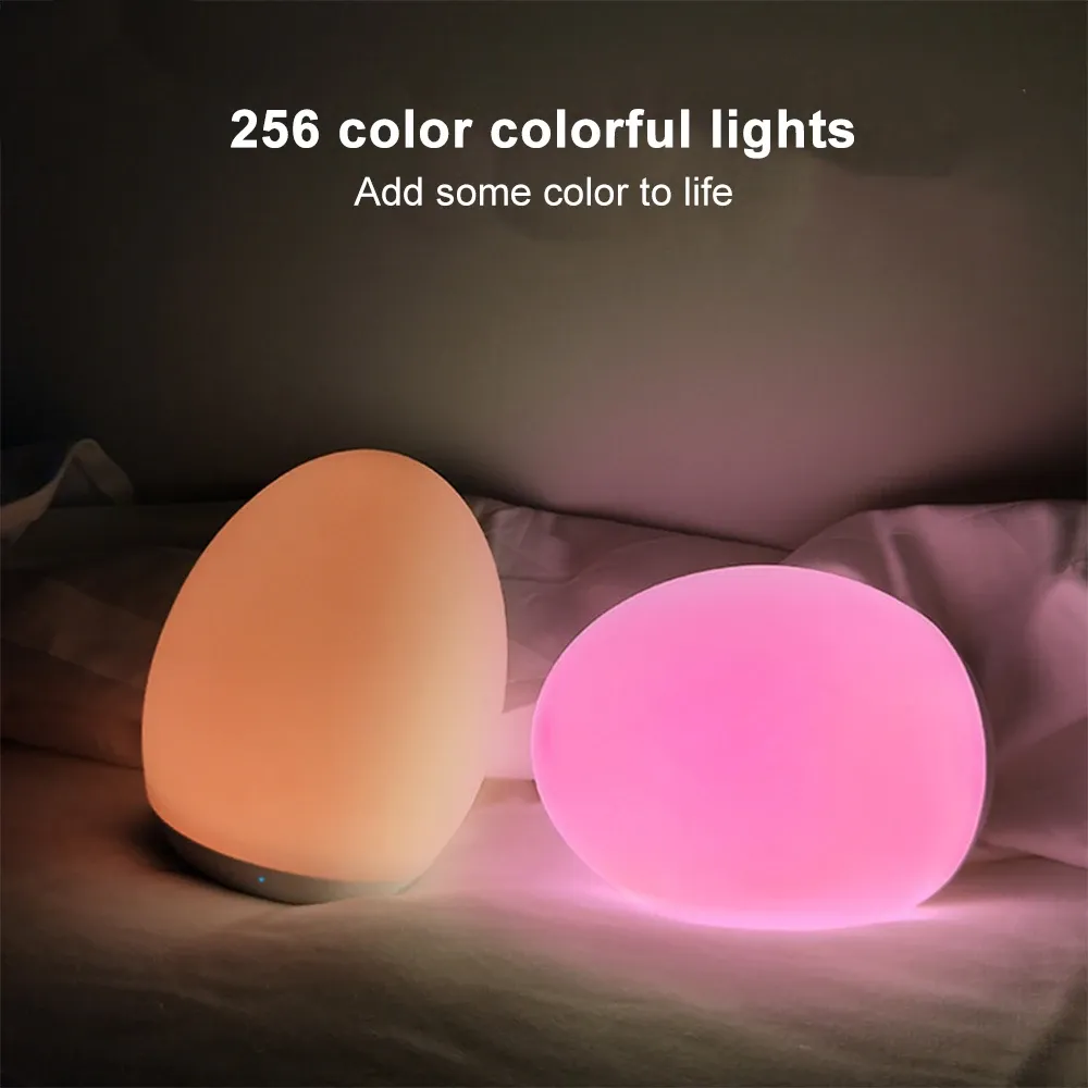 led egg shape night light rgb pat light usb rechargeable baby feeding sleeping eye protection lamp baby care lights for kid gift-45