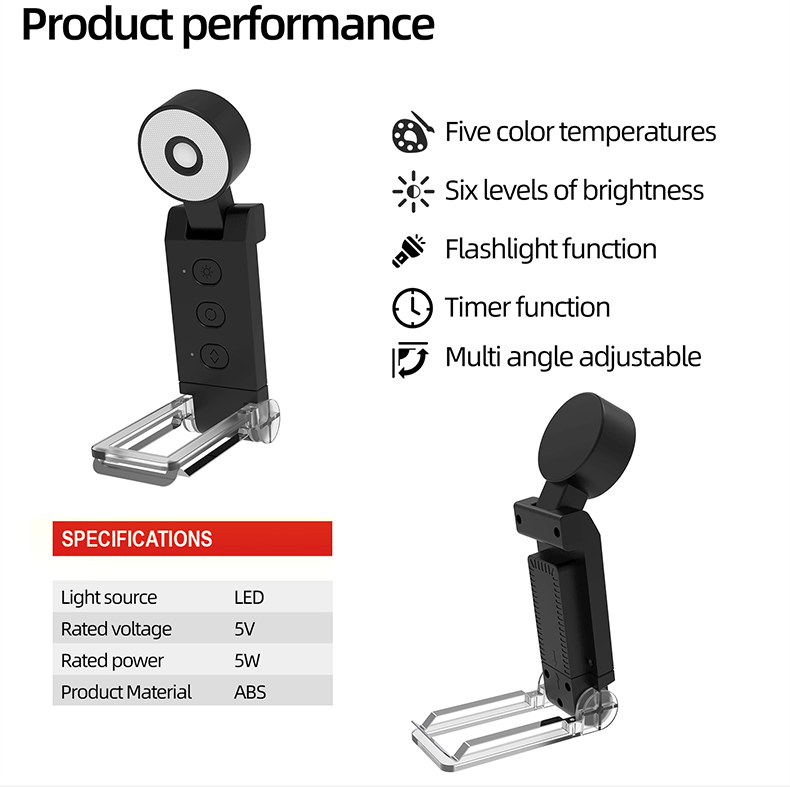 led usb rechargeable book light reading lights eye protection night light portable clip desk lights bookmark read timing lamp-63