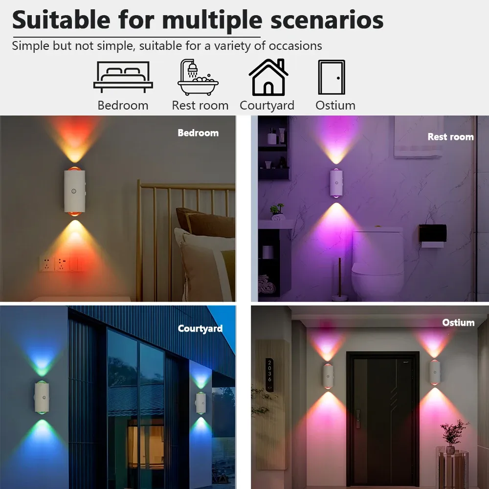 motion sensor led night lights warm rgb usb rechargeable magnetic mounting wall lamp 3 light modes staircase light indoor lamp-52