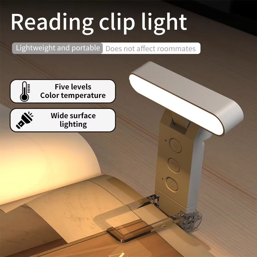 Rechargeable USB Book Light Led Reading Lamp Small Night Light with Clip Dimmable 3 Colors Eye Protection Portable Bookmark