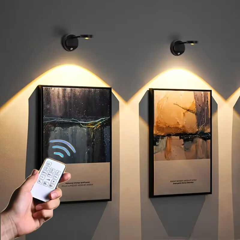 3-Colors USB Rechargeable Intelligent Human Sensing Wireless Wall Light Dimmable Led Spotlight Para sa Pag-iilaw ng Mga Larawan