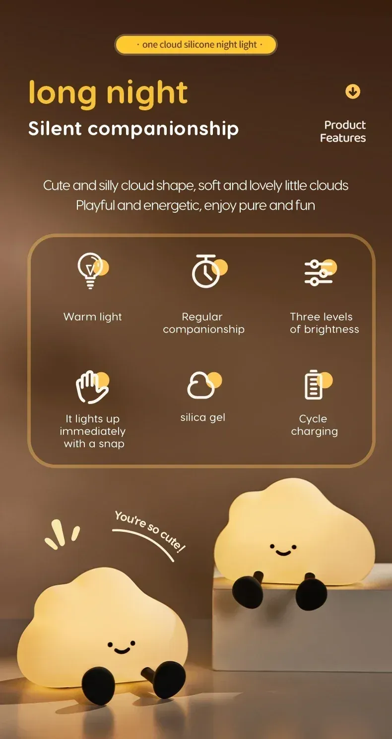 usb rechargeable silicone cloud night light-2
