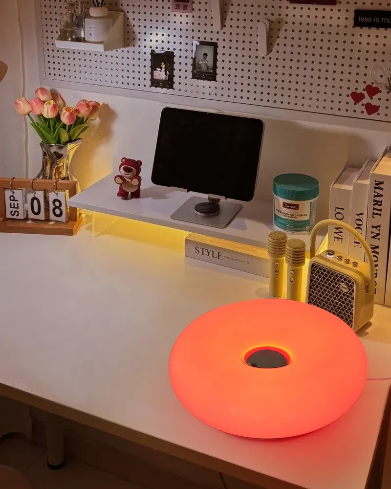 bedroom bedside lamp usb plug bauhaus living room dining room decoration donut ambient light-44