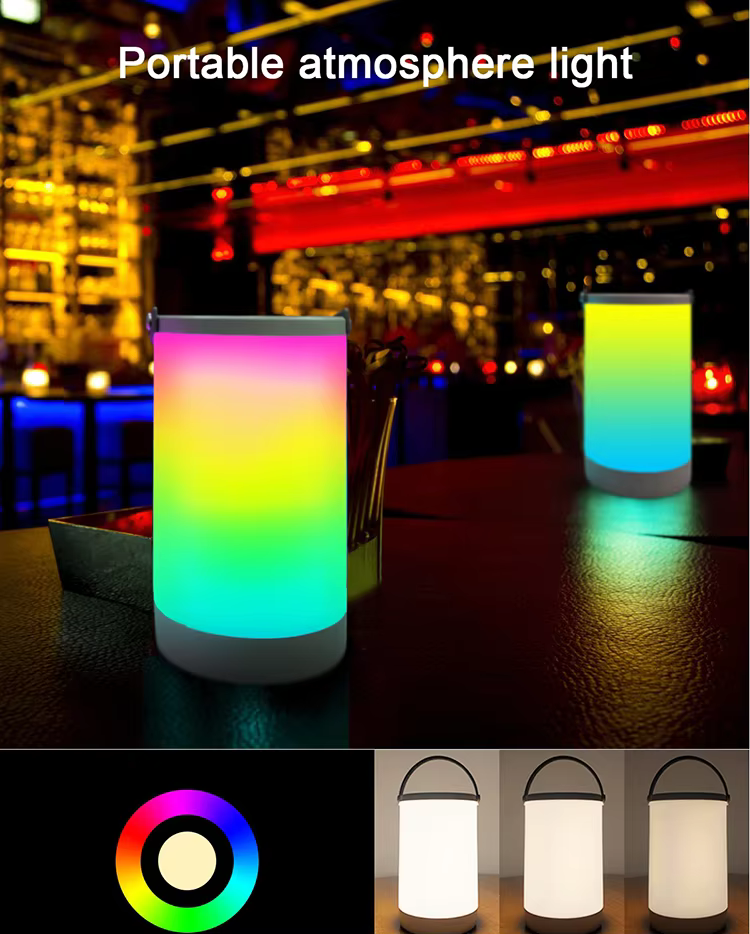 New Desktop Night Light RGB Touch Dimming Lamp Controls Portable Pat Lamp USB Charging Atmosphere Lamp