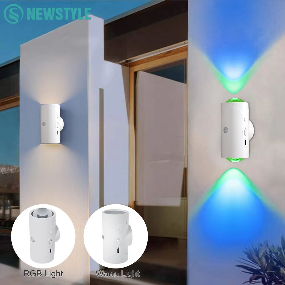 Motion Sensor LED Night Lights Warm RGB USB Rechargeable Magnetic Mounting Wall Lamp 3 Light Modes Staircase Light Indoor Lamp