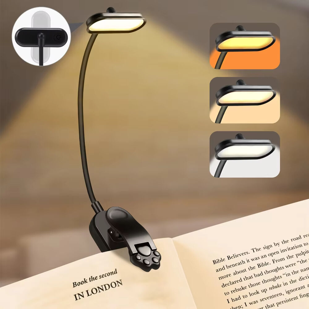 LED Clip on Mini Book Lamp Usb Rechargeable Reading Lamp Book Reading Light Portable Read Book Light Bedroom Reading Night Light