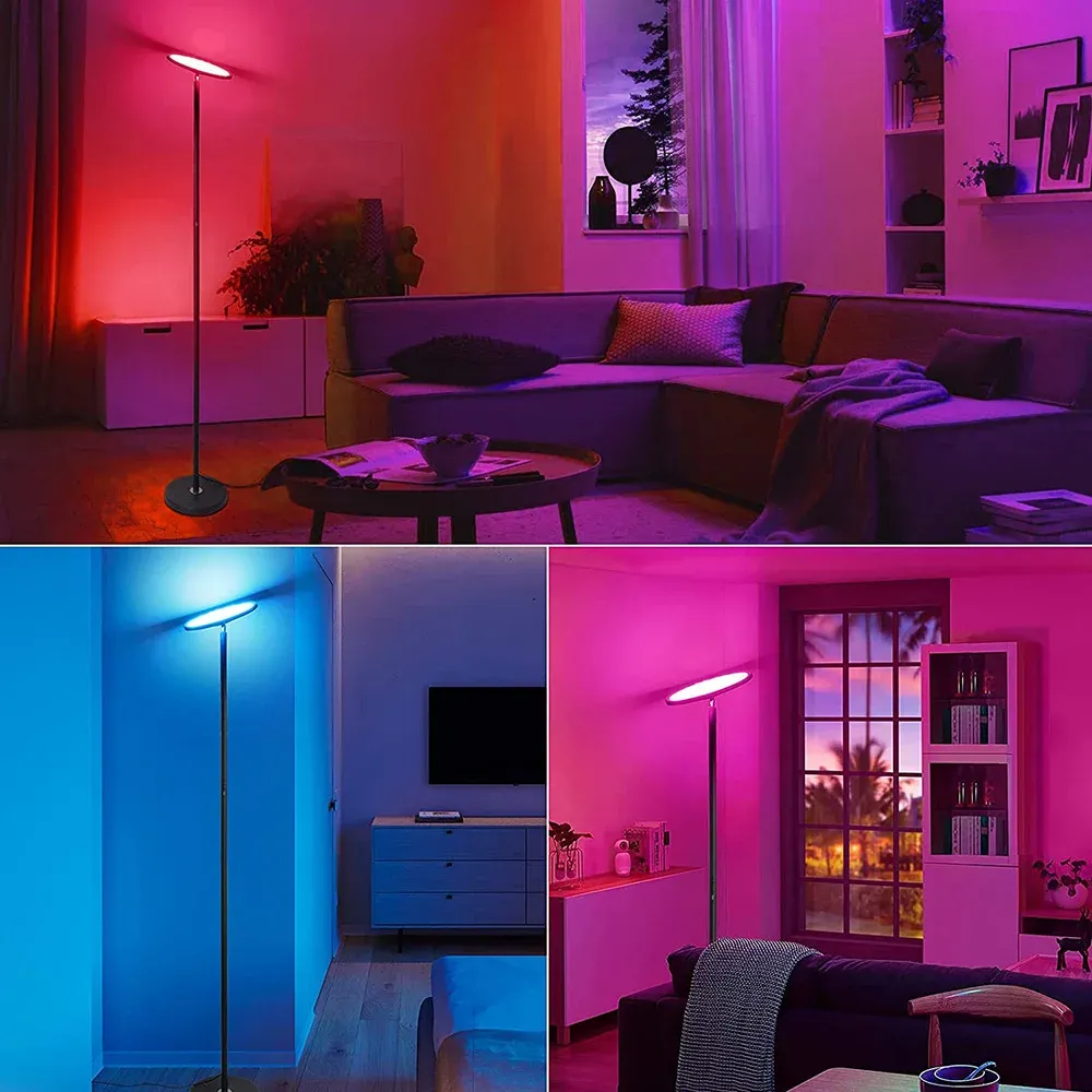 wifi smart rgb floor lamp 25w ultra bright 2000lm dimmable tall standing pole lights music sync torchiere sky led lamps decor-39