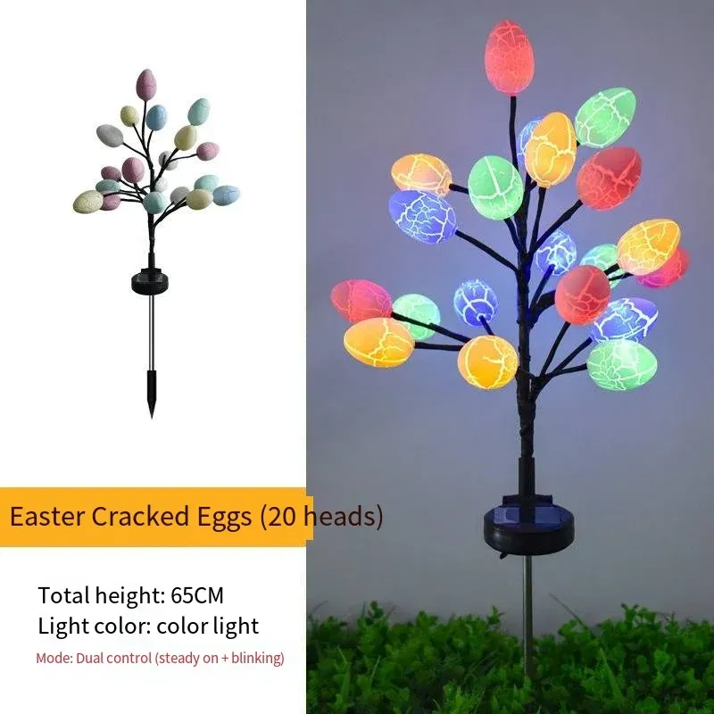 solar easter cracked egg light led landscape atmosphere light outdoor waterproof courtyard garden decoration festival light-55