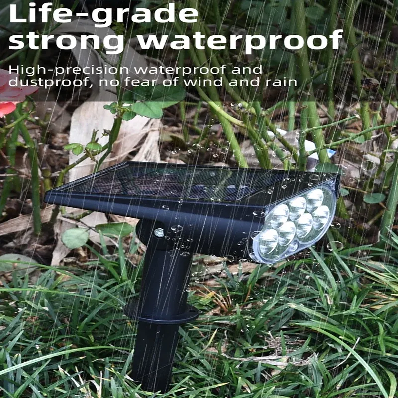 solar powered 7led lamp adjustable solar spotlight in ground ip65 waterproof landscape wall light -40