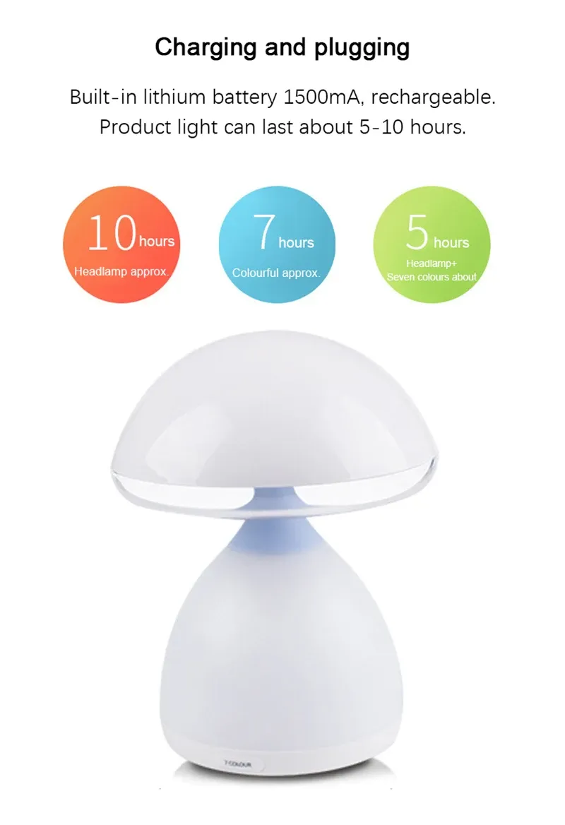 led mushroom small table lamp portable usb charging dimmable flower bud lamp bedroom bedside lamp-46