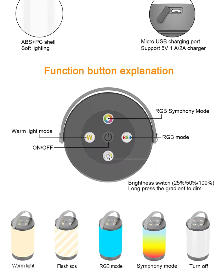 New Desktop Night Light RGB Touch Dimming Lamp Controls Portable Pat Lamp USB Charging Atmosphere Lamp