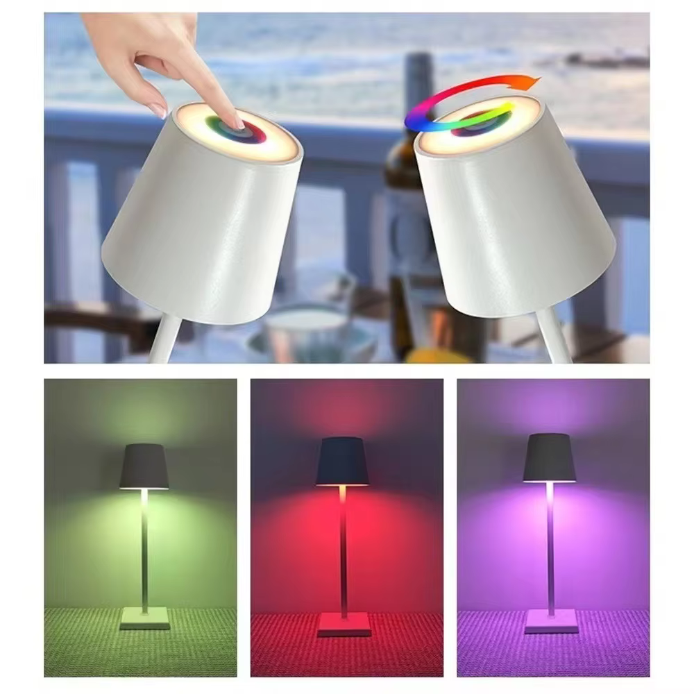 Hotel Cordless Usb Rechargeable Table Lamp Poldina Waterproof Touch Switch Table Lamp for Bedroom Hotel Living Room Restaurant