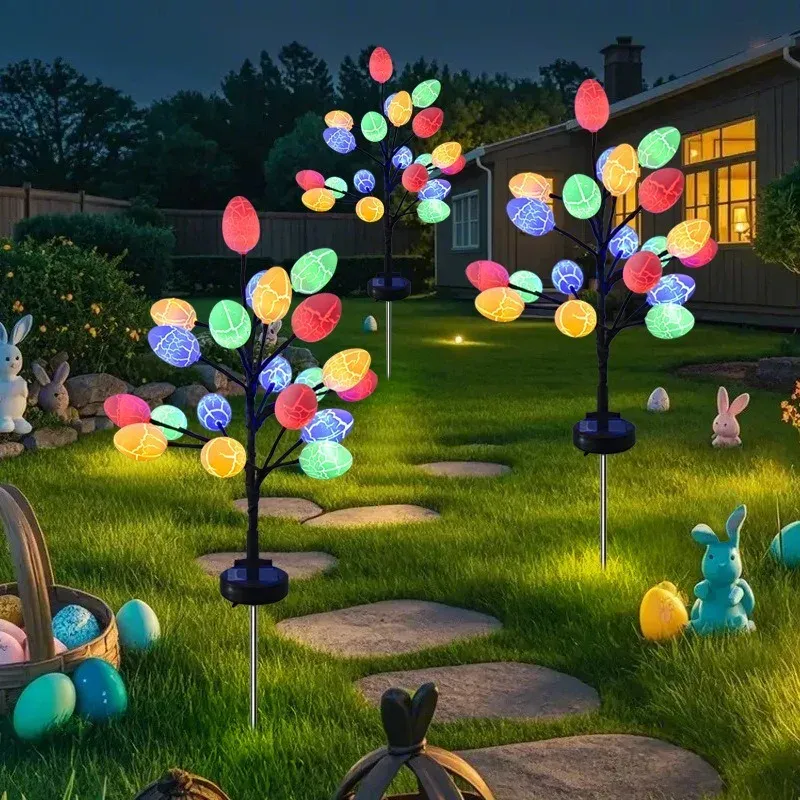 solar easter cracked egg light led landscape atmosphere light outdoor waterproof courtyard garden decoration festival light-41