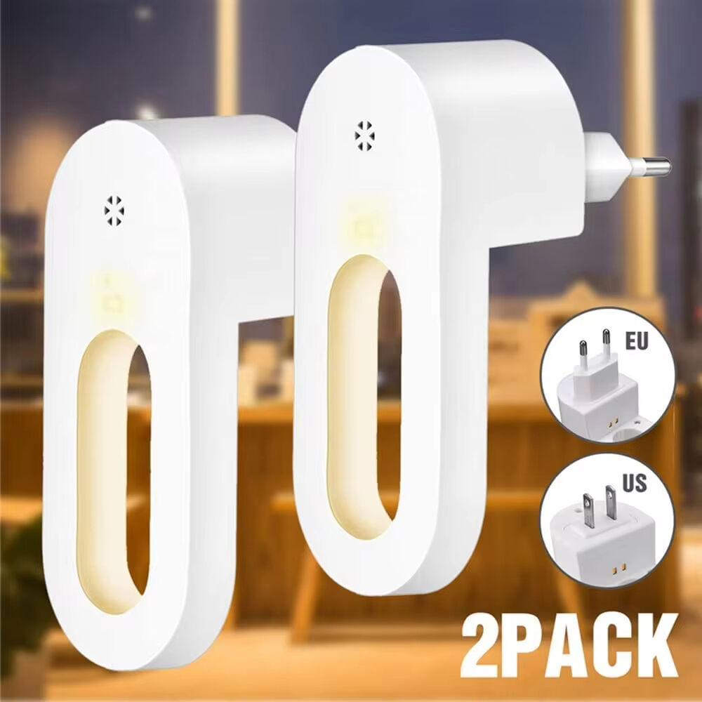 EU/US Plug Wall Night Light Socket With Twilight Sensor 1/2 Pcs Warm White Lamp Energy Saving For Kids Room Bedroom