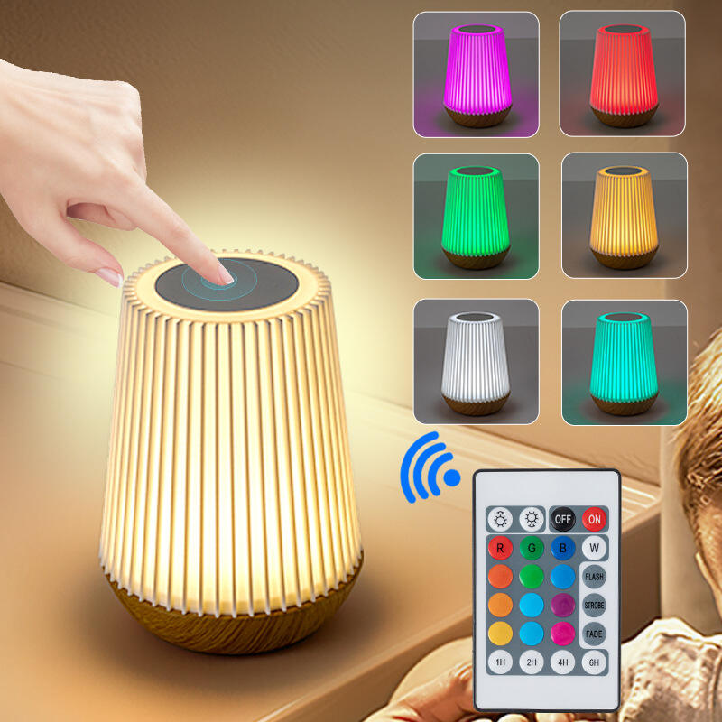 13 Color Changing Table Lamps RGB Remote Control Touch Dimmable Lamp Portable Table Bedside Lamps USB Rechargeable Night Lights