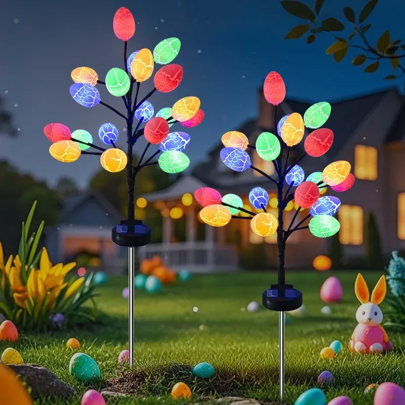 solar easter cracked egg light led landscape atmosphere light outdoor waterproof courtyard garden decoration festival light-48