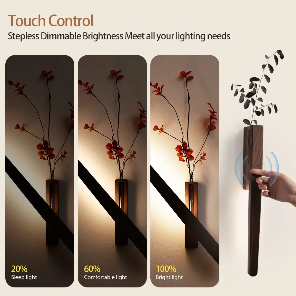 led wood flower wall lamp wood flower atmosphere wall lamp magnetic night light 360 rotation rechargeable room decoration-46