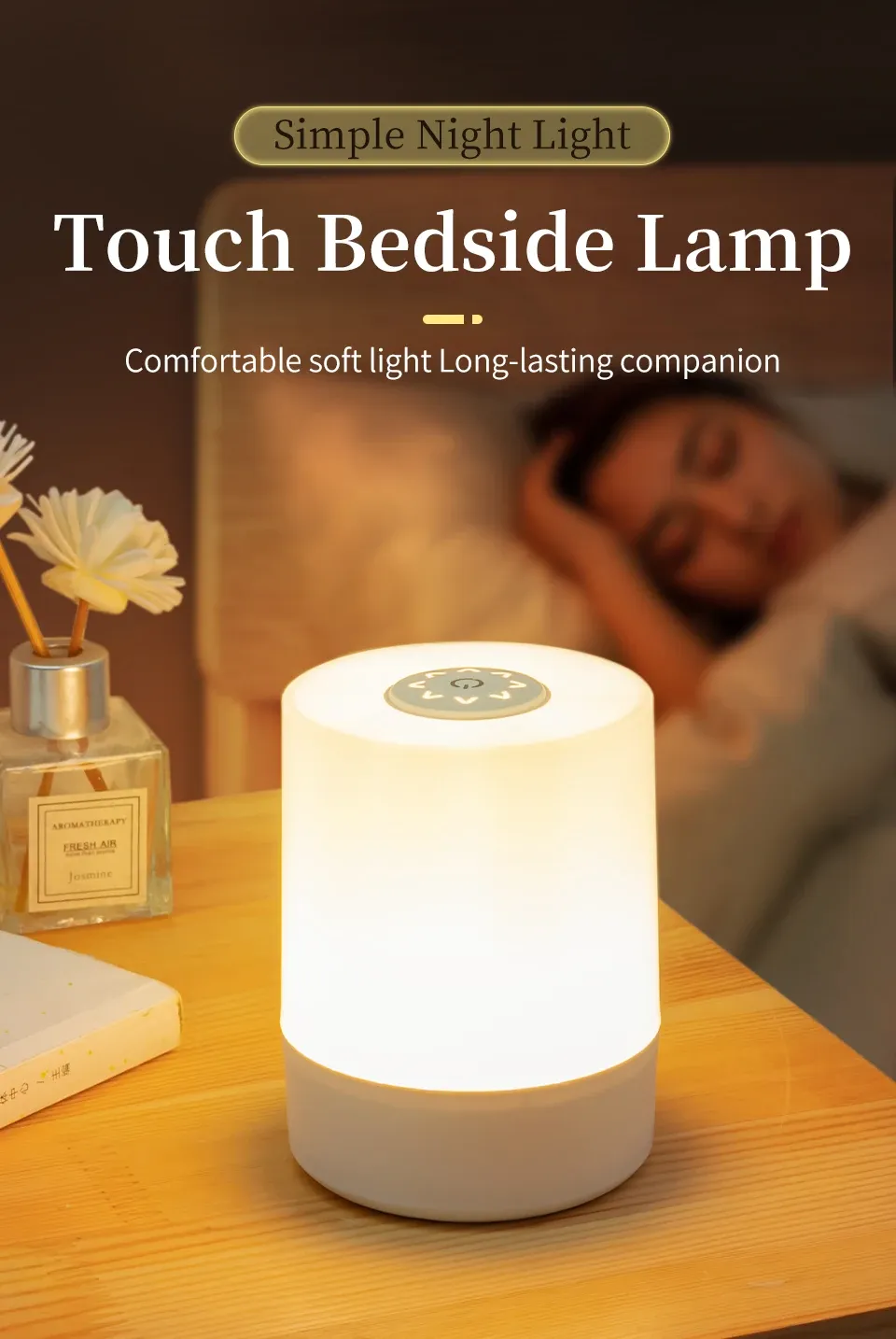 remote control switch rechargeable three colors lights bedroom portable table bedside night lamp-39