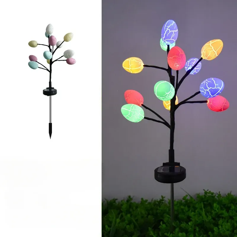 solar easter cracked egg light led landscape atmosphere light outdoor waterproof courtyard garden decoration festival light-45