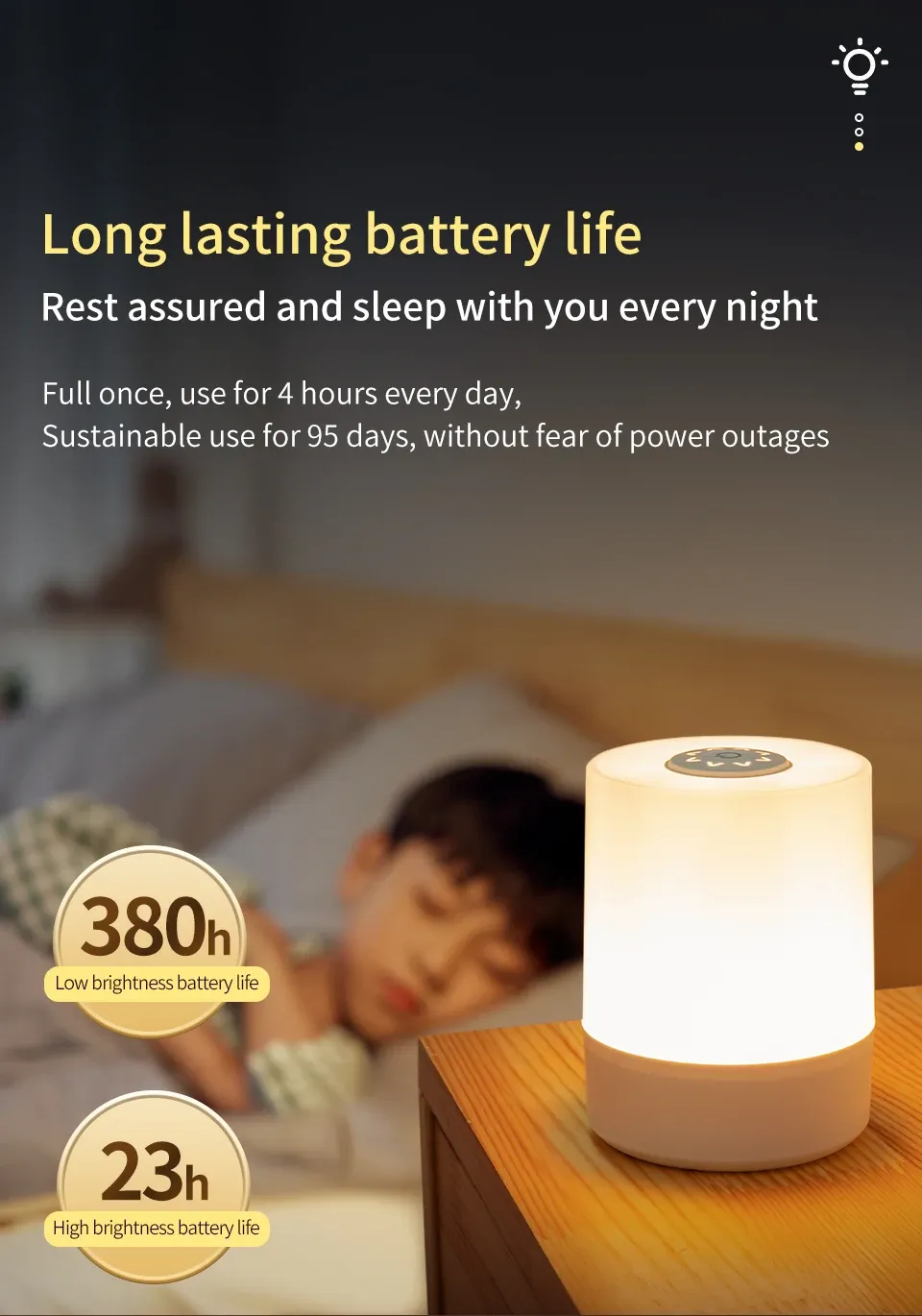 remote control switch rechargeable three colors lights bedroom portable table bedside night lamp-42