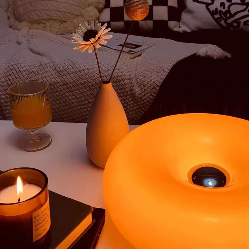 bedroom bedside lamp usb plug bauhaus living room dining room decoration donut ambient light-54