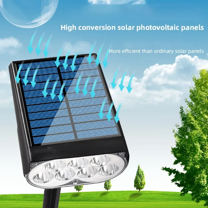 solar powered 7led lamp adjustable solar spotlight in ground ip65 waterproof landscape wall light -46