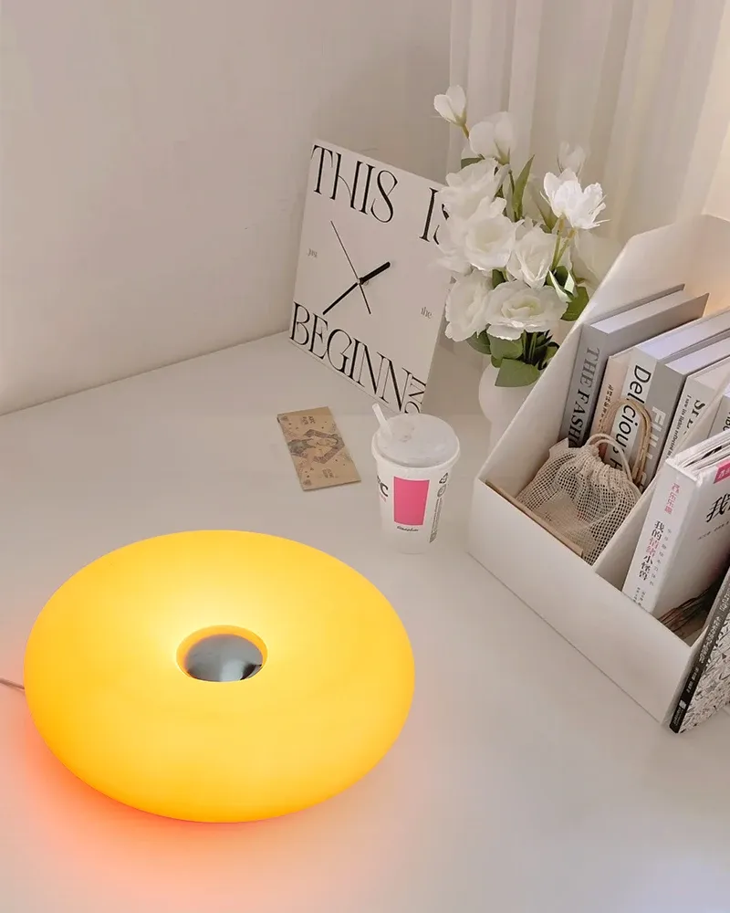 bedroom bedside lamp usb plug bauhaus living room dining room decoration donut ambient light-45