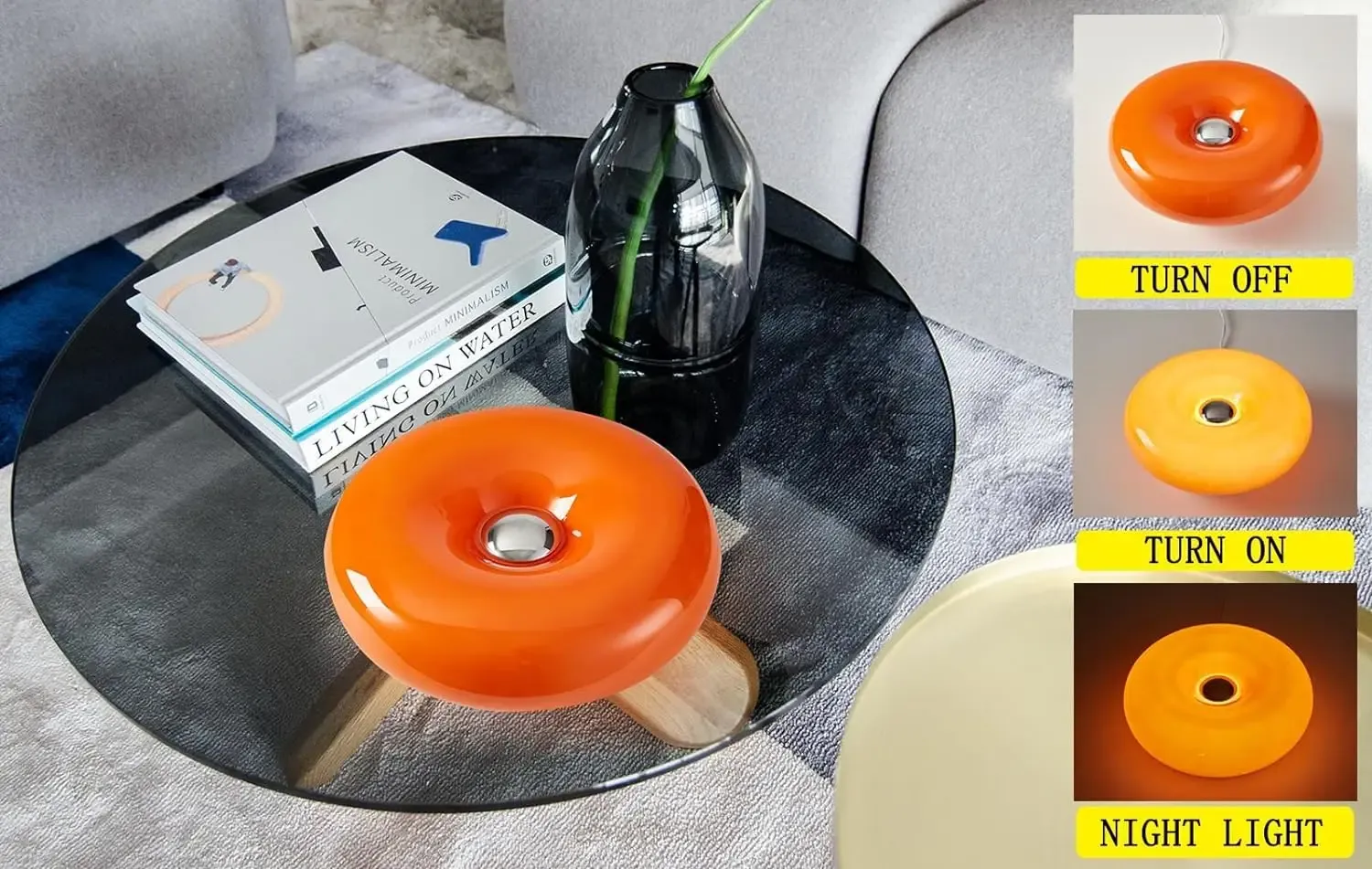 bedroom bedside lamp usb plug bauhaus living room dining room decoration donut ambient light-53