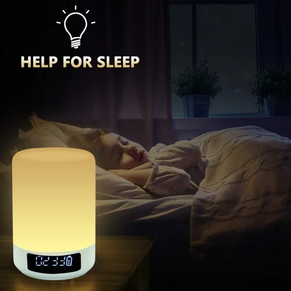 smart wireless bluetooth speaker night light touch light led bedside lamp dimmable colorful night lights-39