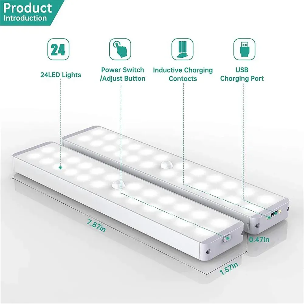 24 led motion sensor closet light charging station remote control usb rechargeable wireless night lamp under cabinet night light-42