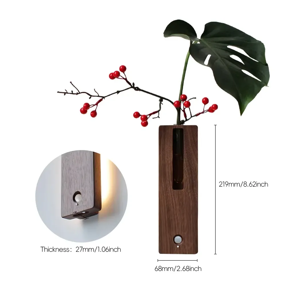 led wood flower wall lamp wood floral sensor wall lamp motion induction wall light rechargeable for entrance corridor home decor-41