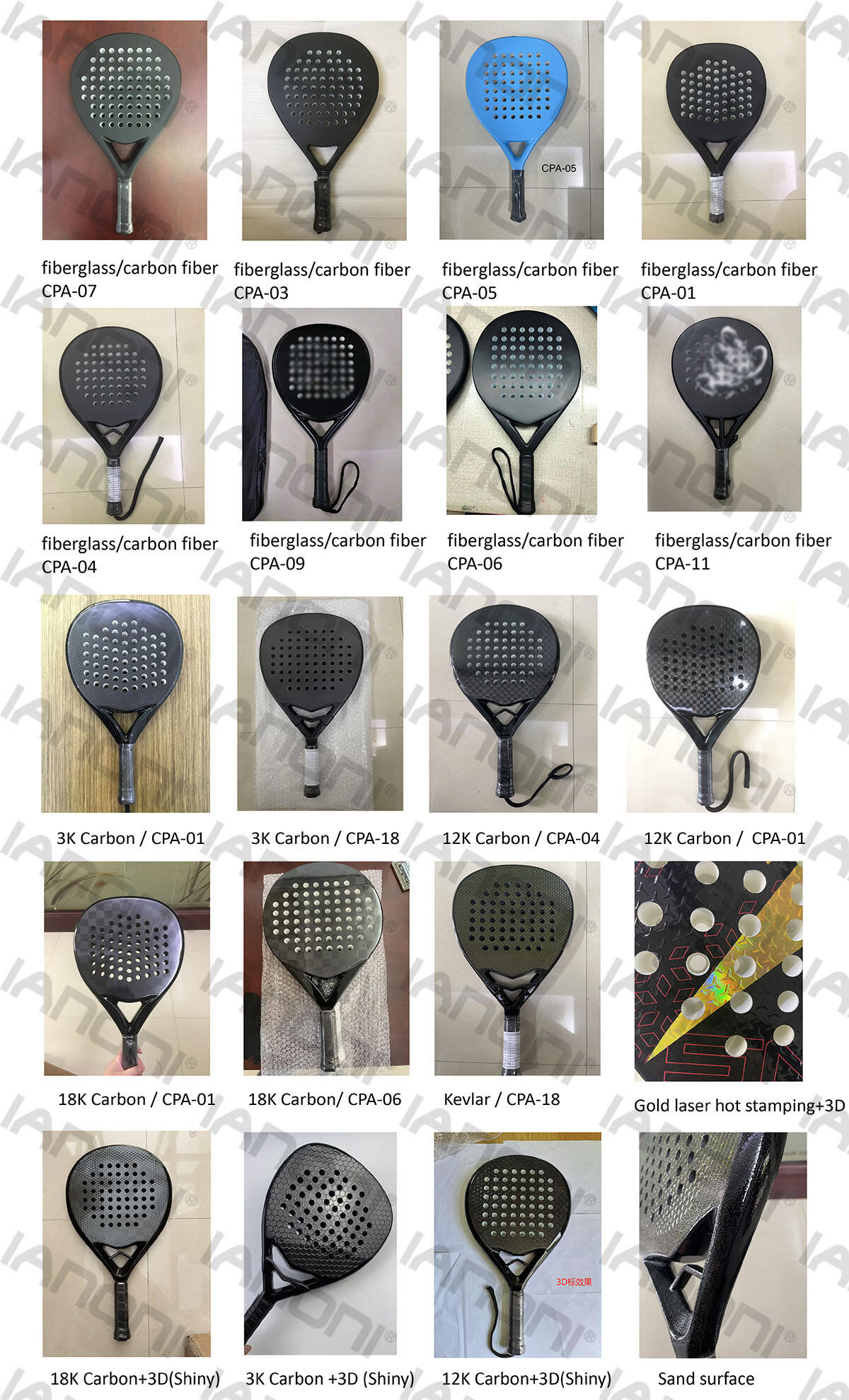 IANONI PR 18K-1 Padel Racket manufacture