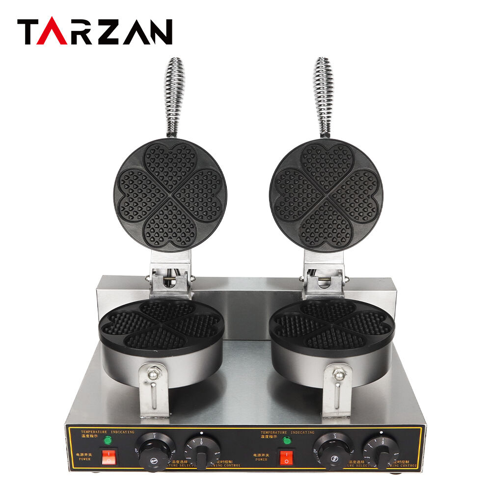 2 Heads Stainless Hot Plates Commercial Electric Machines Egg Bubble Waffle Maker Machine