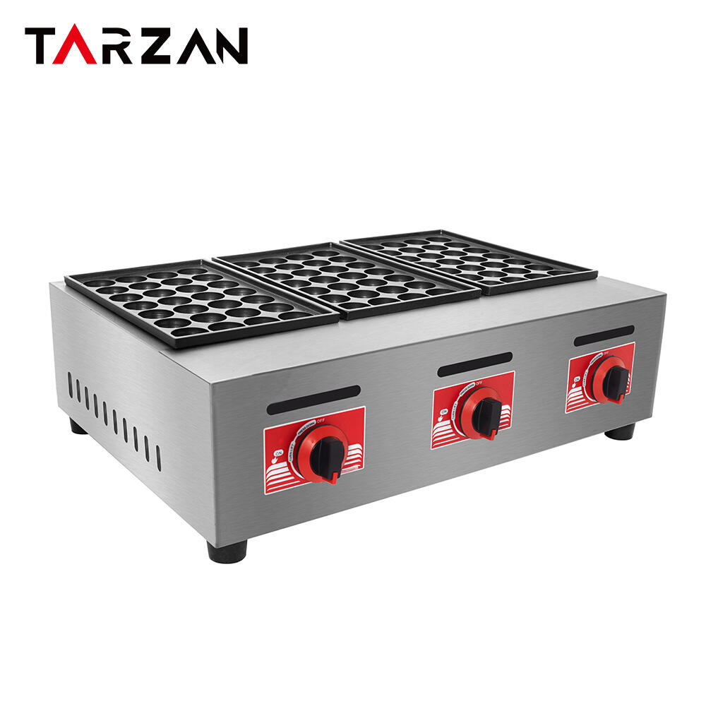 Restaurant Snack Machine Commercial Non-stick Stainless Steel Electric Fishball Machine Gas Takoyaki Making Machine