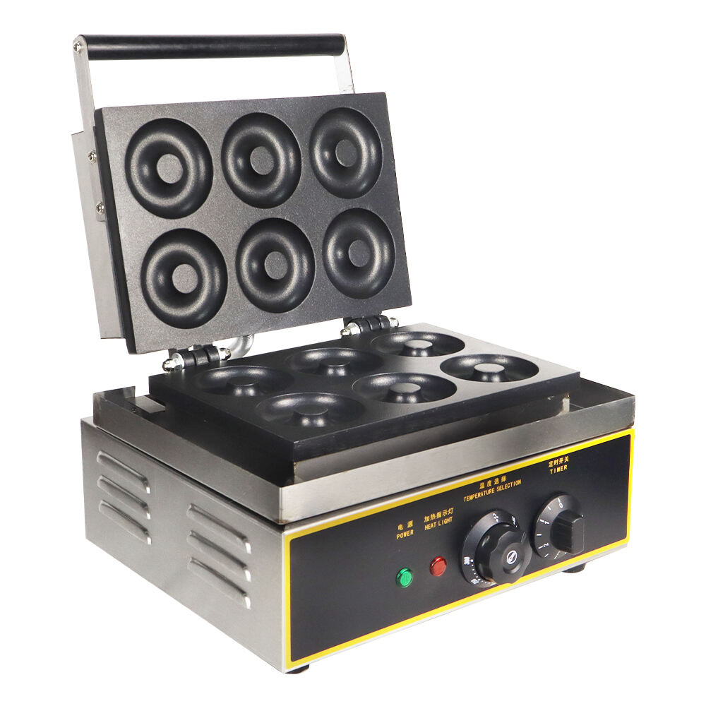 Commercial Mini 6-Hole Donut Maker Machine Nonstick Stainless Steel Home Restaurant Snack Waffle Doughnut Home Food Stainless