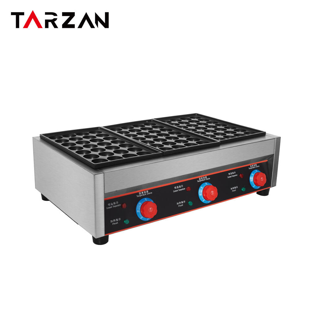 گوشت با فولاد ضد زنگ 3 سر برق ماهی با گلوله کباب ساز ماهی با گلوله Parrilla Takoyaki